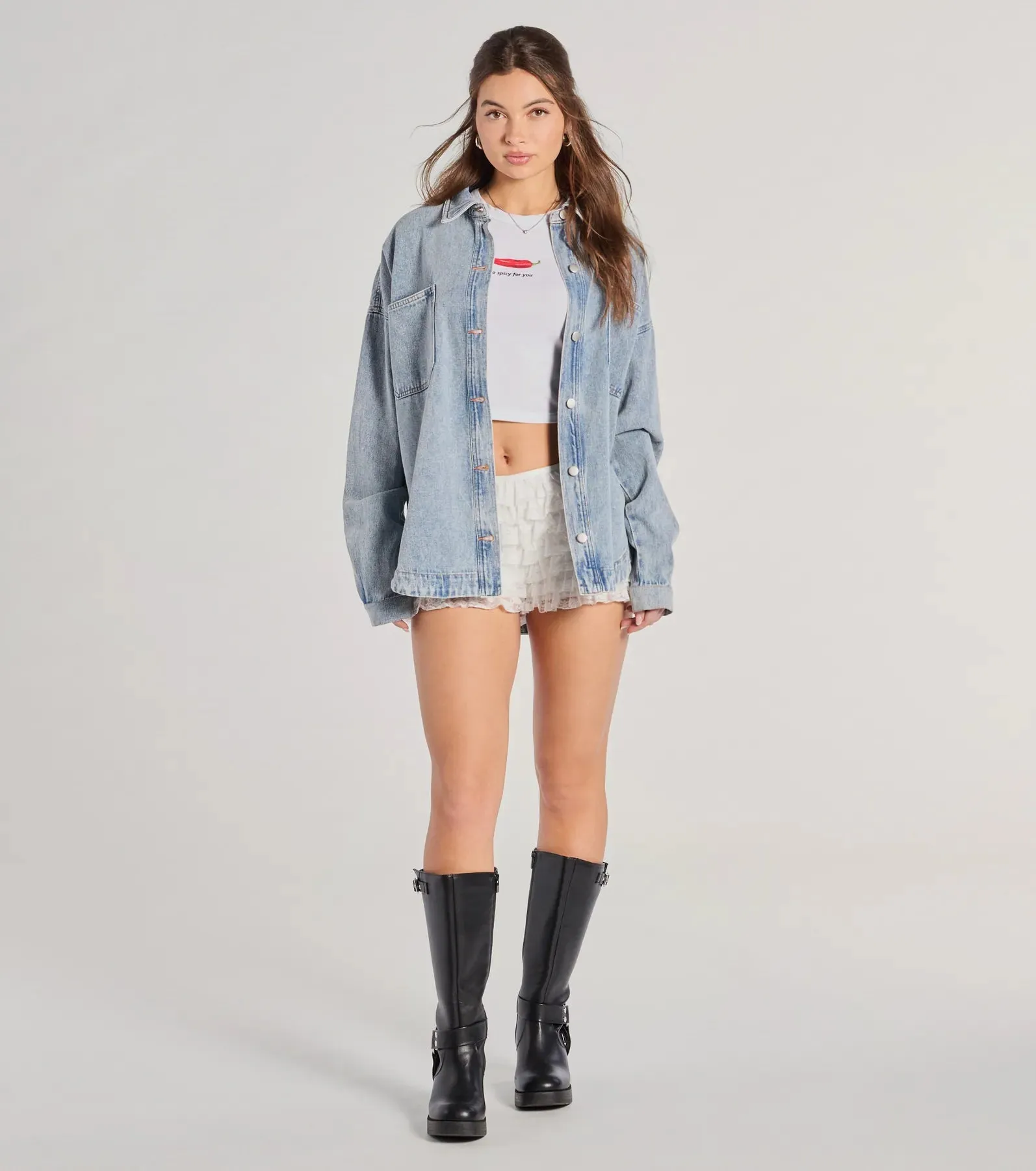 Cool Ease Long Sleeve Denim Shacket sold by Windsor product image thumbnail 3