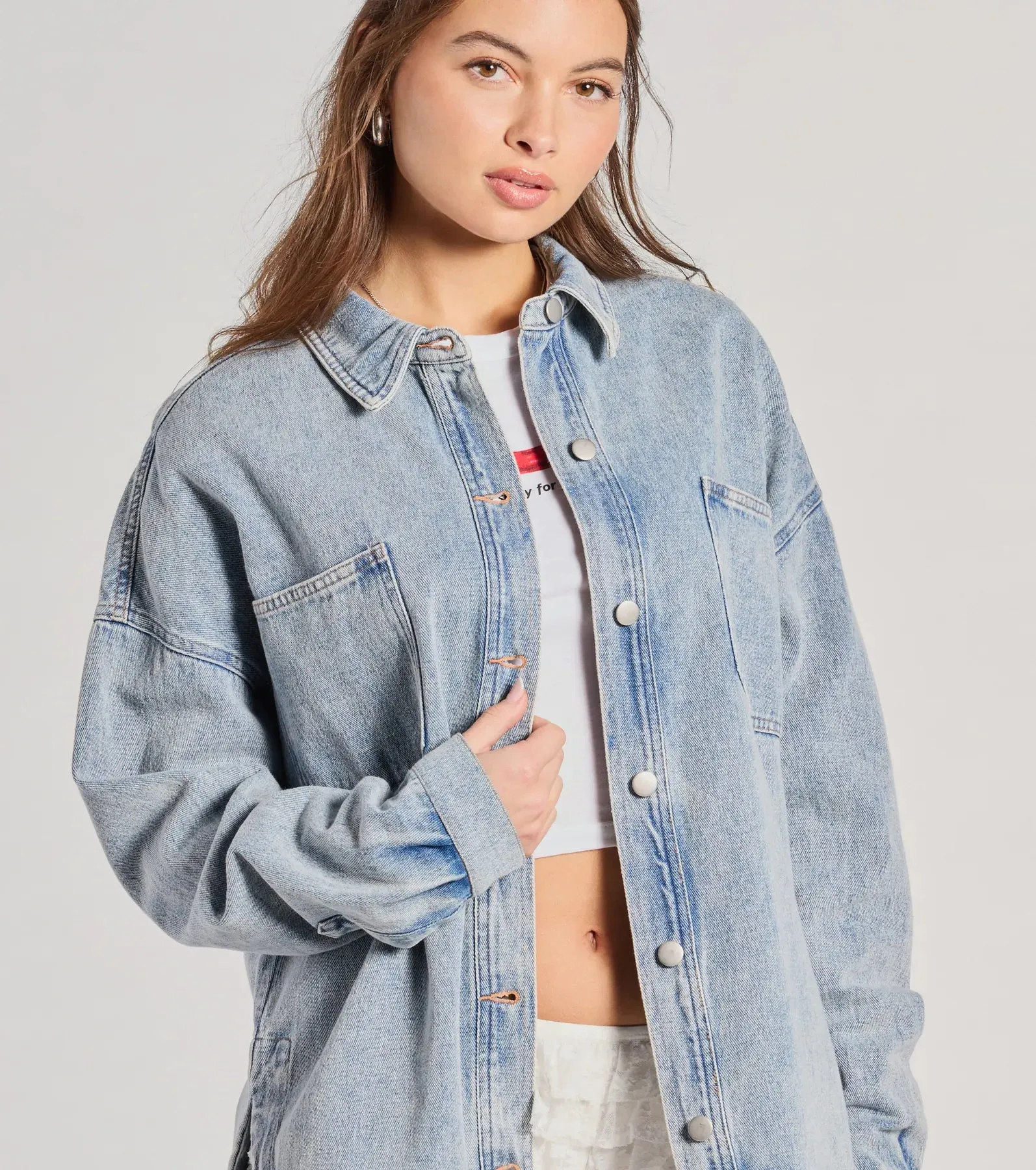 Cool Ease Long Sleeve Denim Shacket sold by Windsor product image thumbnail 4