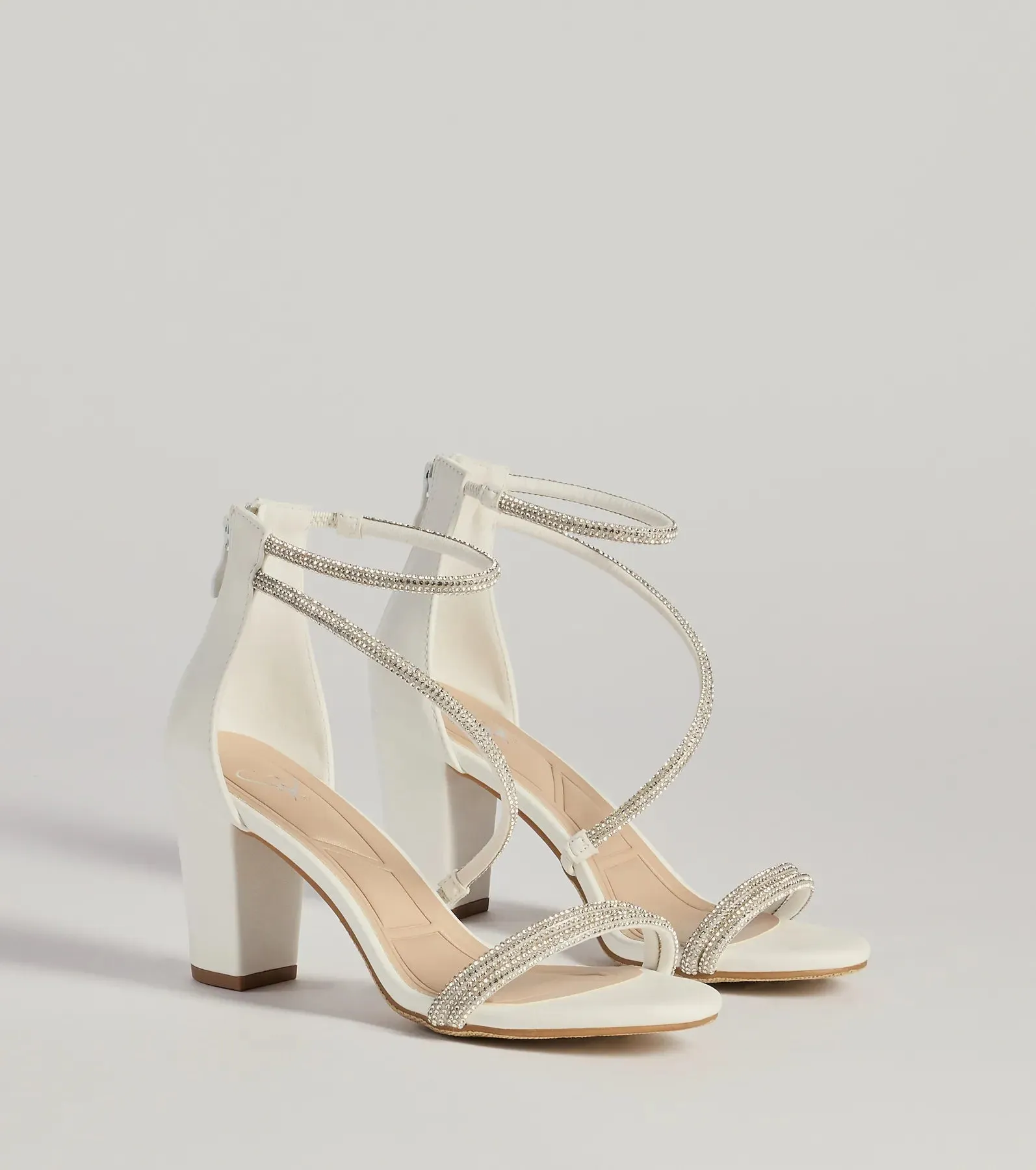 Love To Sparkle Rhinestone Strap Block Heels sold by Windsor