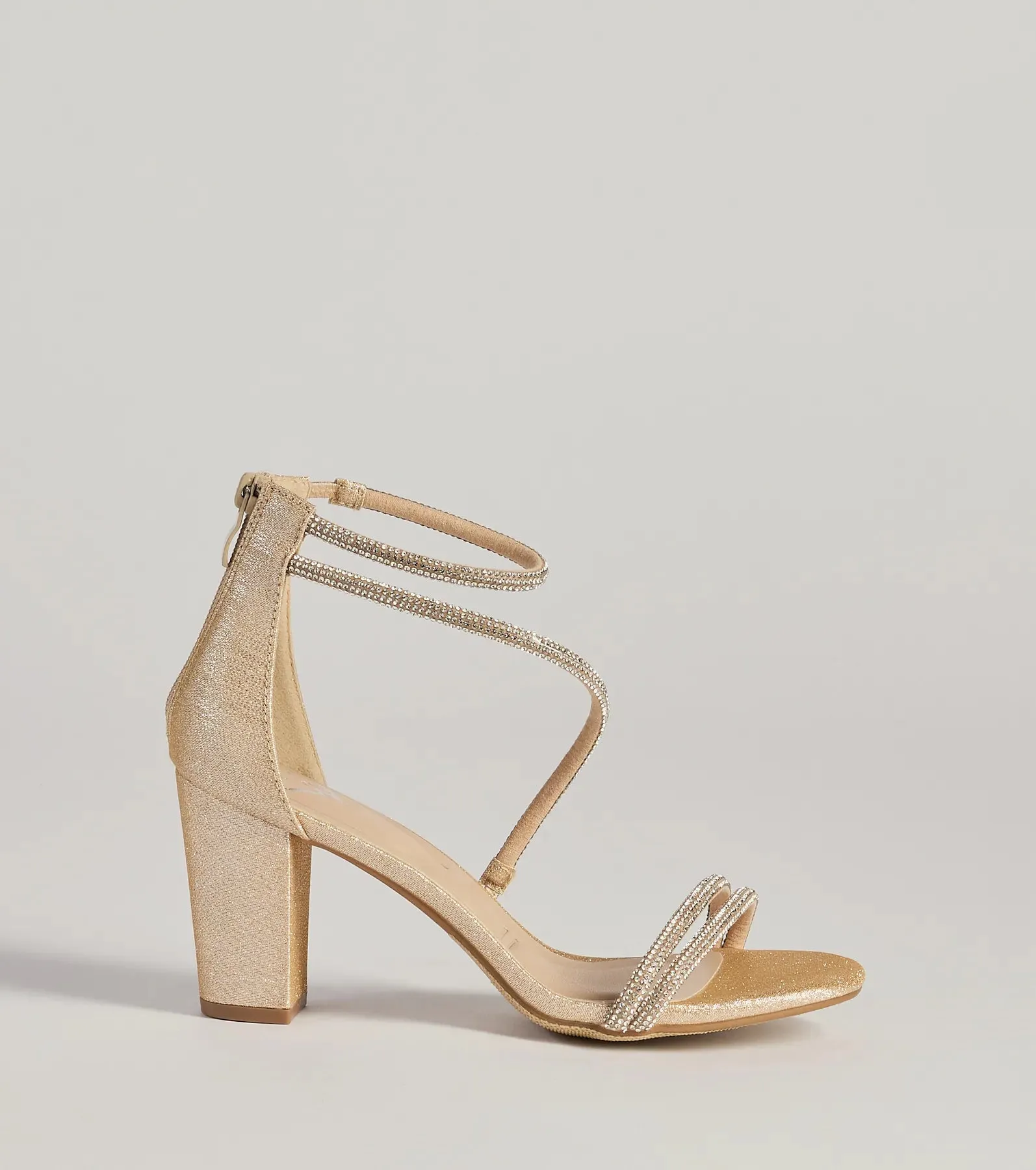 Step Into Glam Rhinestone Glitter Block Heels sold by Windsor product image thumbnail 2