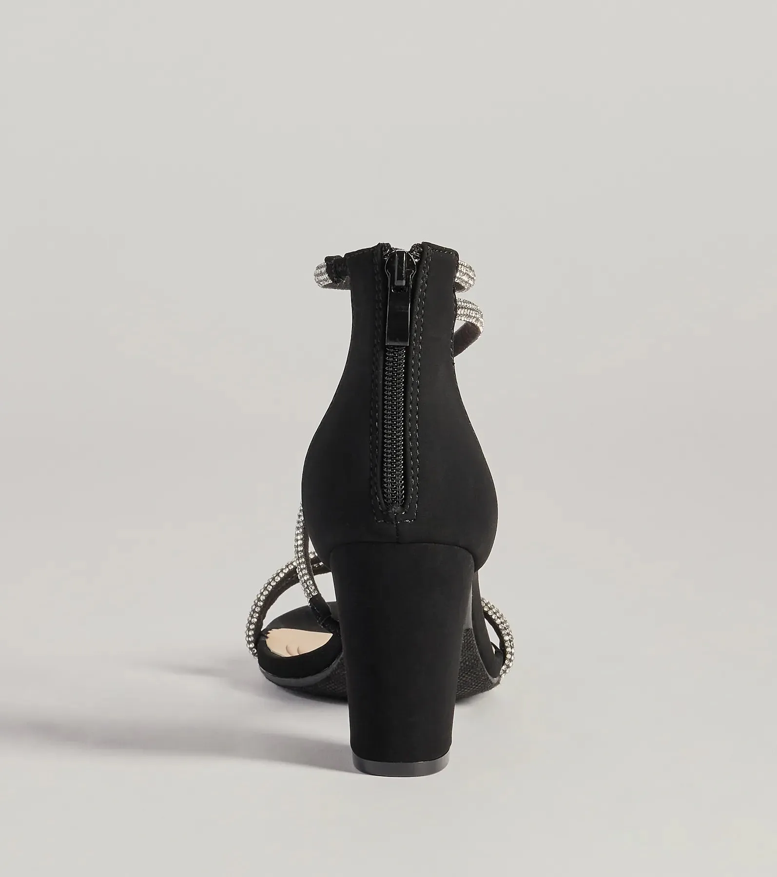 Language Of Glam Rhinestone Strap Block Heels sold by Windsor product image thumbnail 4