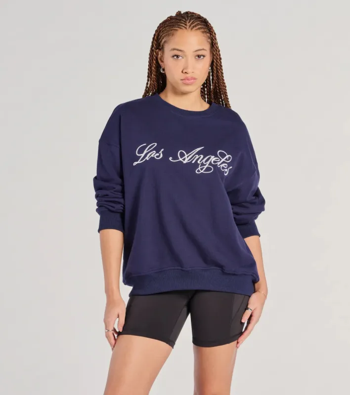 Los Angeles Embroidered Oversized Sweatshirt sold by Windsor