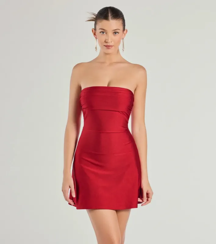 PLACEHOLDER - So Your Vibe Strapless A-line Mini Dress sold by Windsor