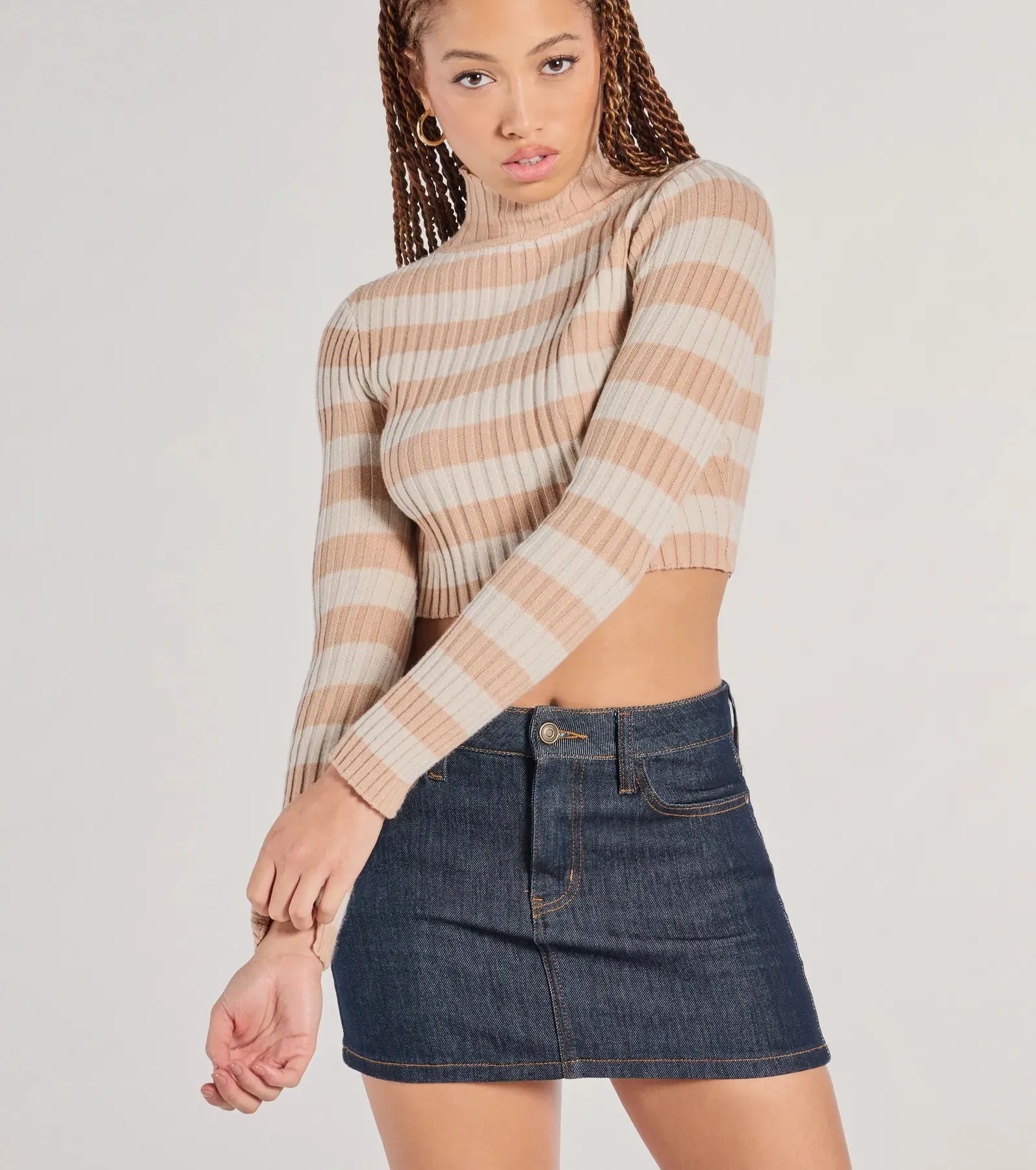 Preppy Fave Striped Knit Turtleneck Top sold by Windsor product image thumbnail 4