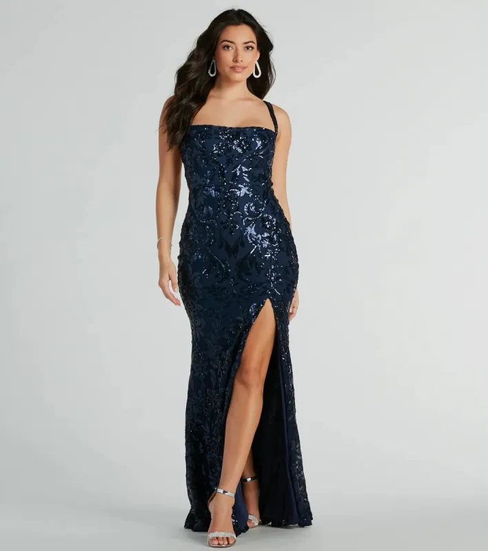 Moira Lace-Up Slim Sequin Formal Dress sold by Windsor