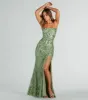 Jillian Formal Sequin Slit Slim Long Dress sold by Windsor