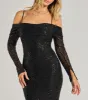 Parker Off-The-Shoulder Beaded Sequin Slim Dress sold by Windsor