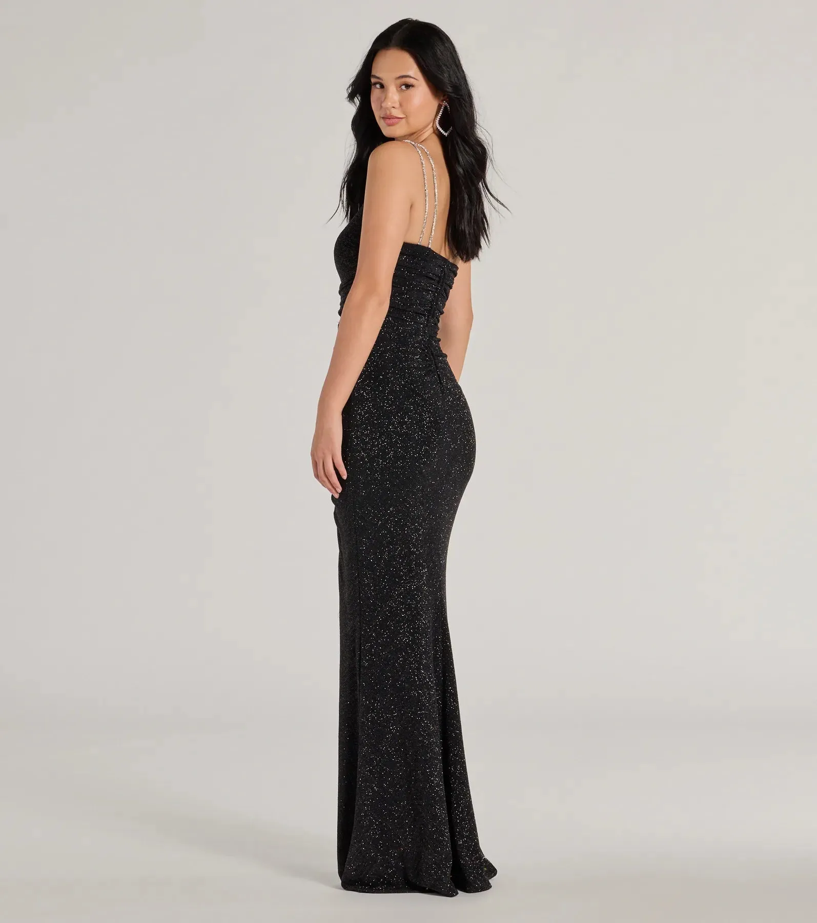 Gracie One-Shoulder Glitter Column Dress sold by Windsor product image thumbnail 2