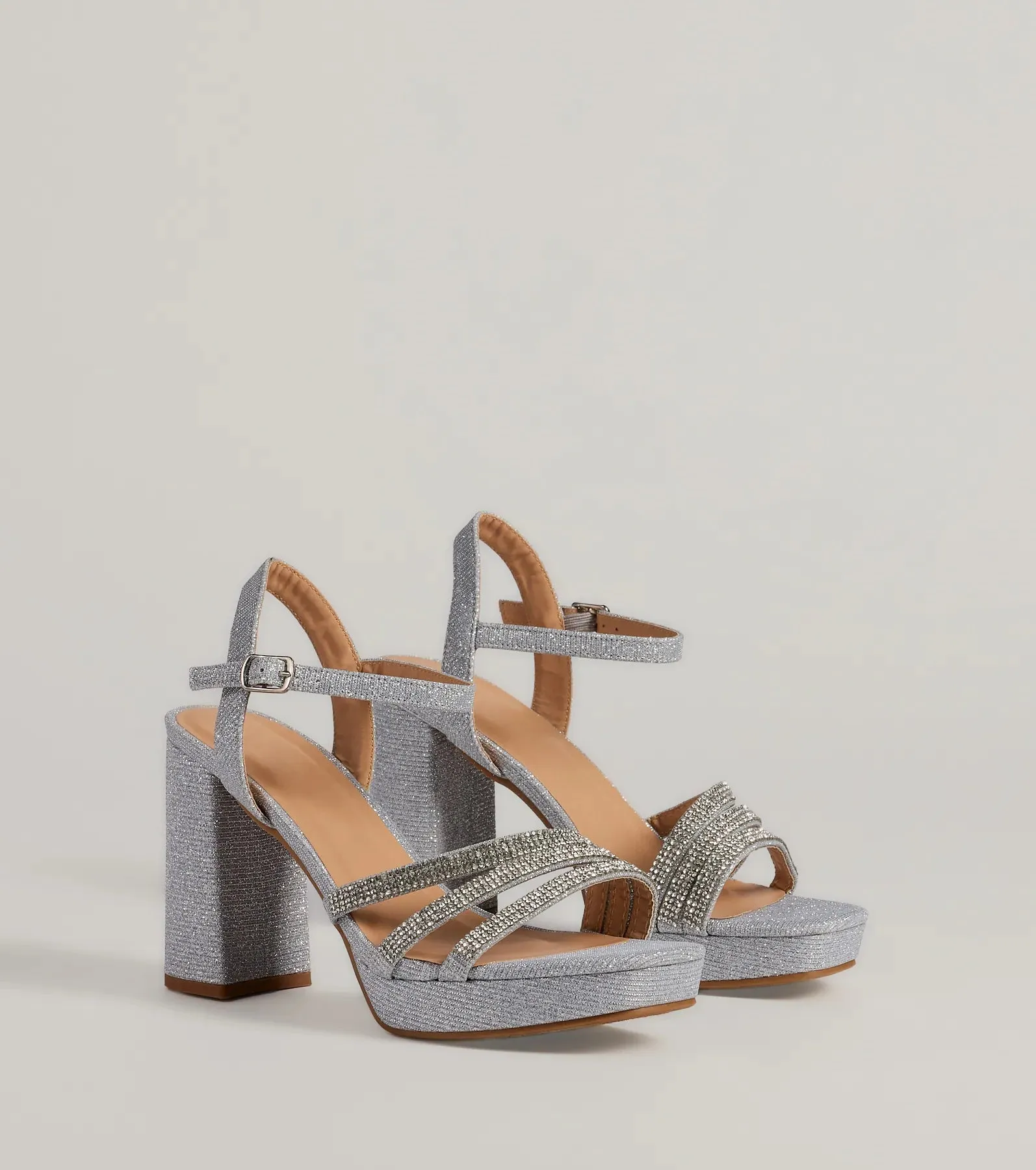 Stepping Out Rhinestone Strappy Platform Block Heels sold by Windsor product image thumbnail 5