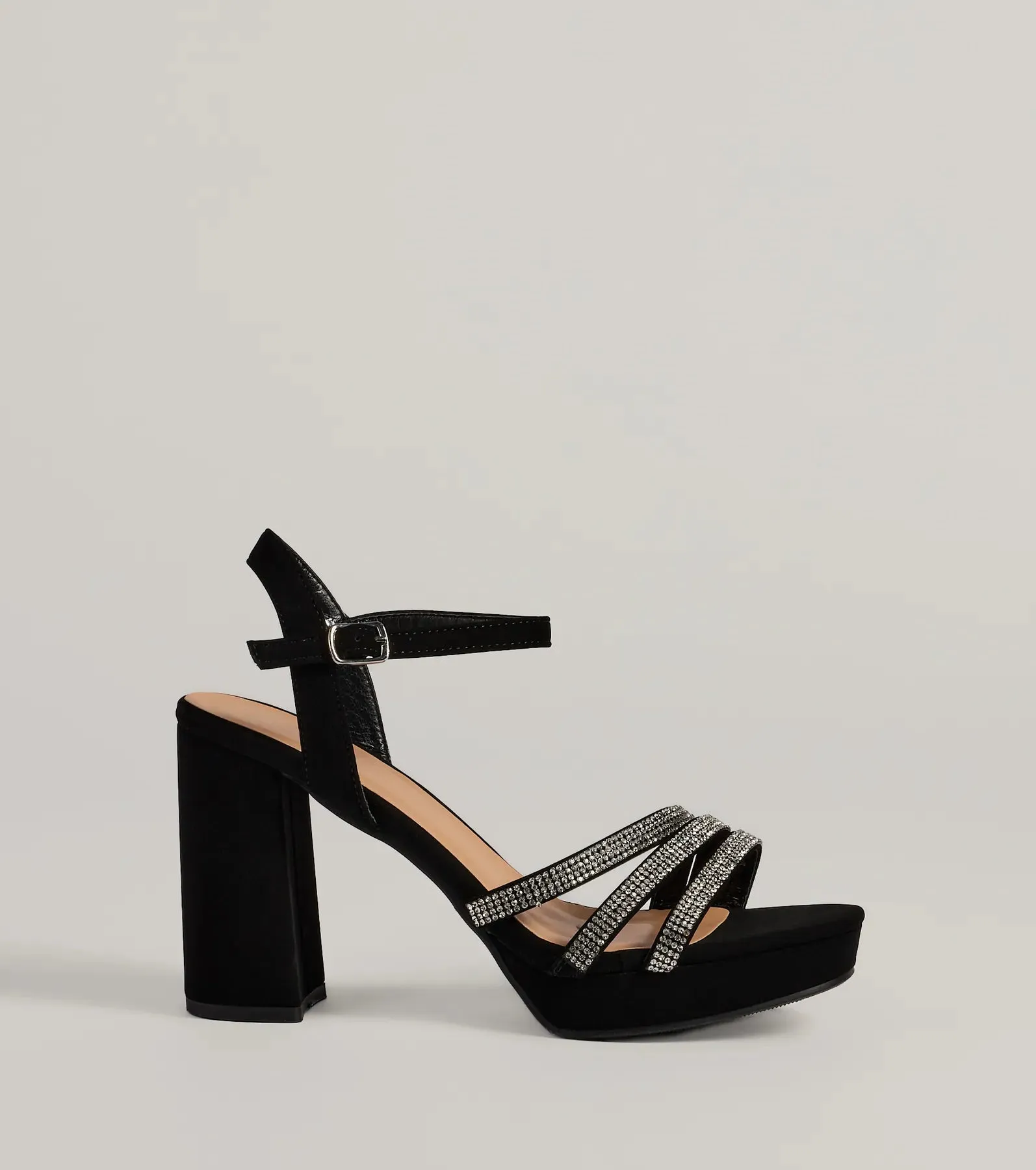 Stepping Out Rhinestone Strappy Platform Block Heels sold by Windsor product image thumbnail 2