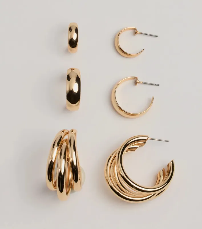 Style Up Statement Hoop Earrings Set sold by Windsor