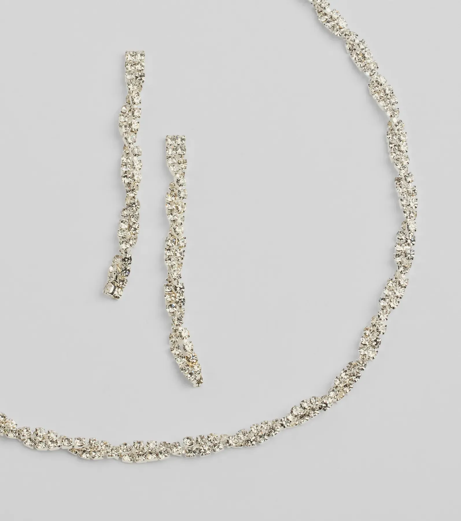 Glamorous Twists Rhinestone Necklace And Earrings Set sold by Windsor product image thumbnail 2