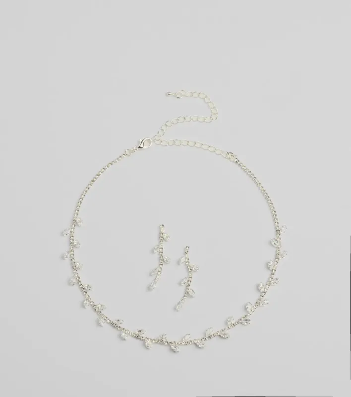 Moment To Shine Cubic Zirconia Necklace And Earrings Set sold by Windsor