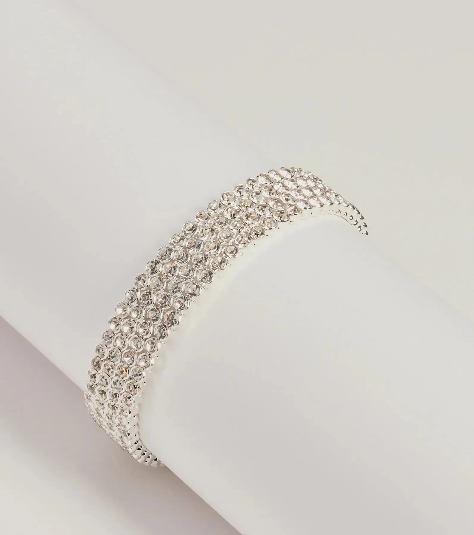 Luxe Statement Rhinestone Memory Wire Bracelet sold by Windsor