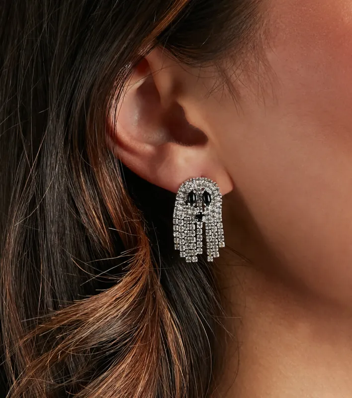 Spooktacular Babe Rhinestone Ghost Earrings sold by Windsor