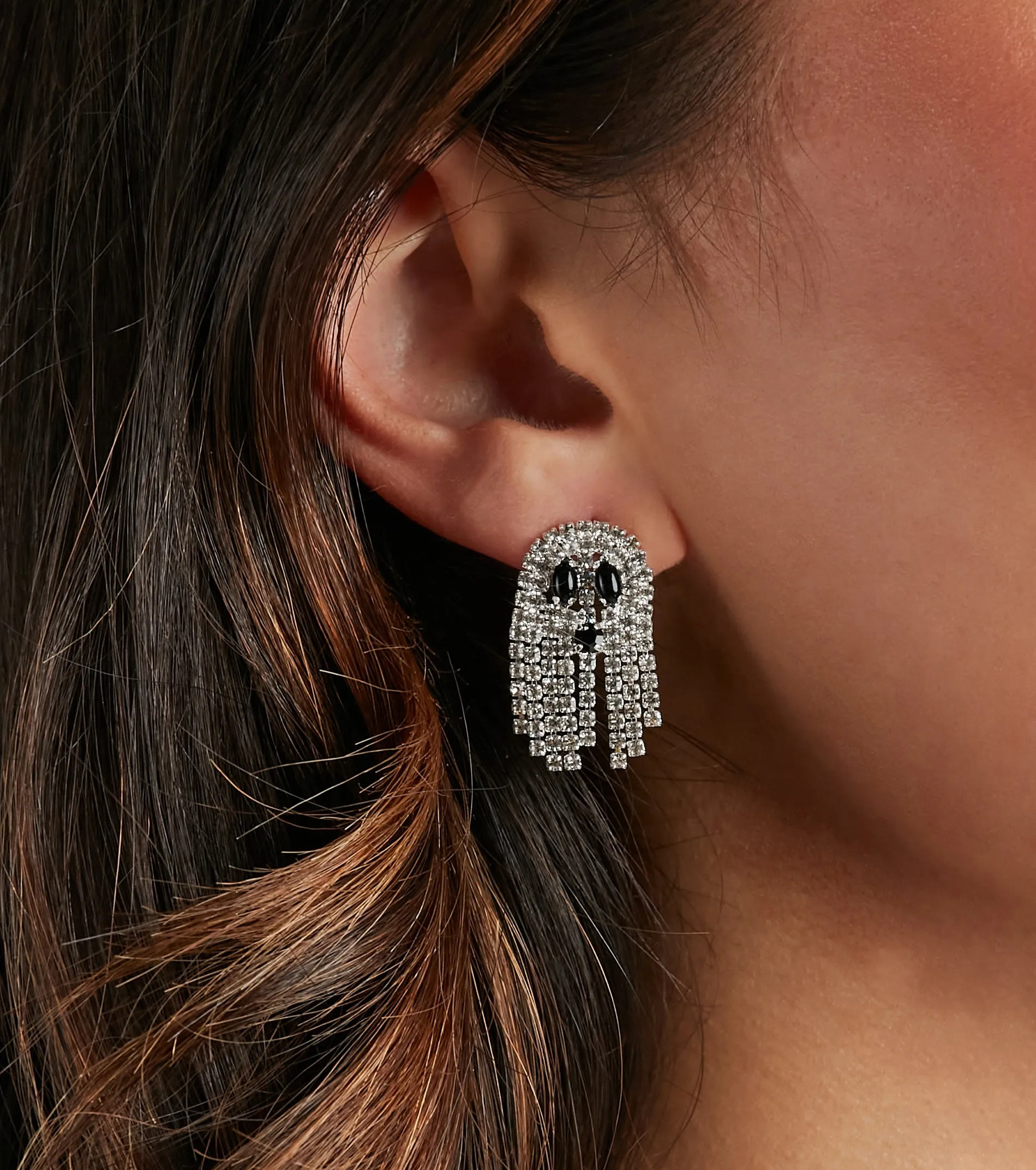 Spooktacular Babe Rhinestone Ghost Earrings sold by Windsor
