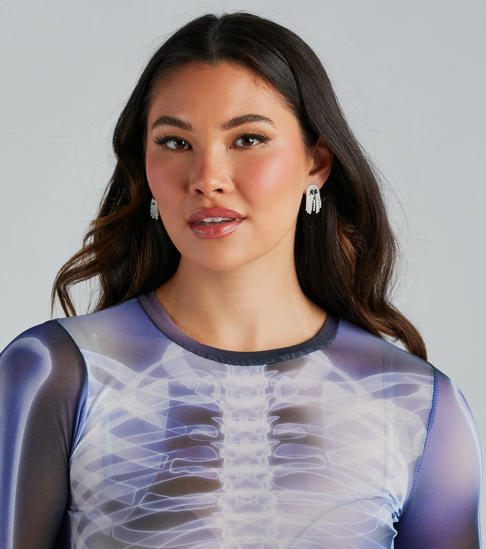 Spooktacular Babe Rhinestone Ghost Earrings sold by Windsor product image thumbnail 2