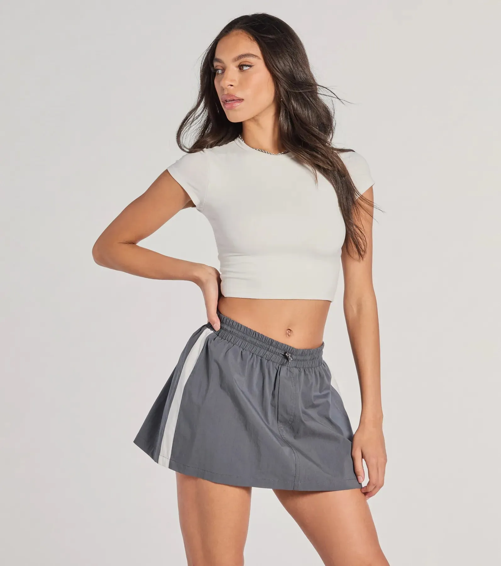 Classically Sporty High-Rise Striped Skort sold by Windsor
