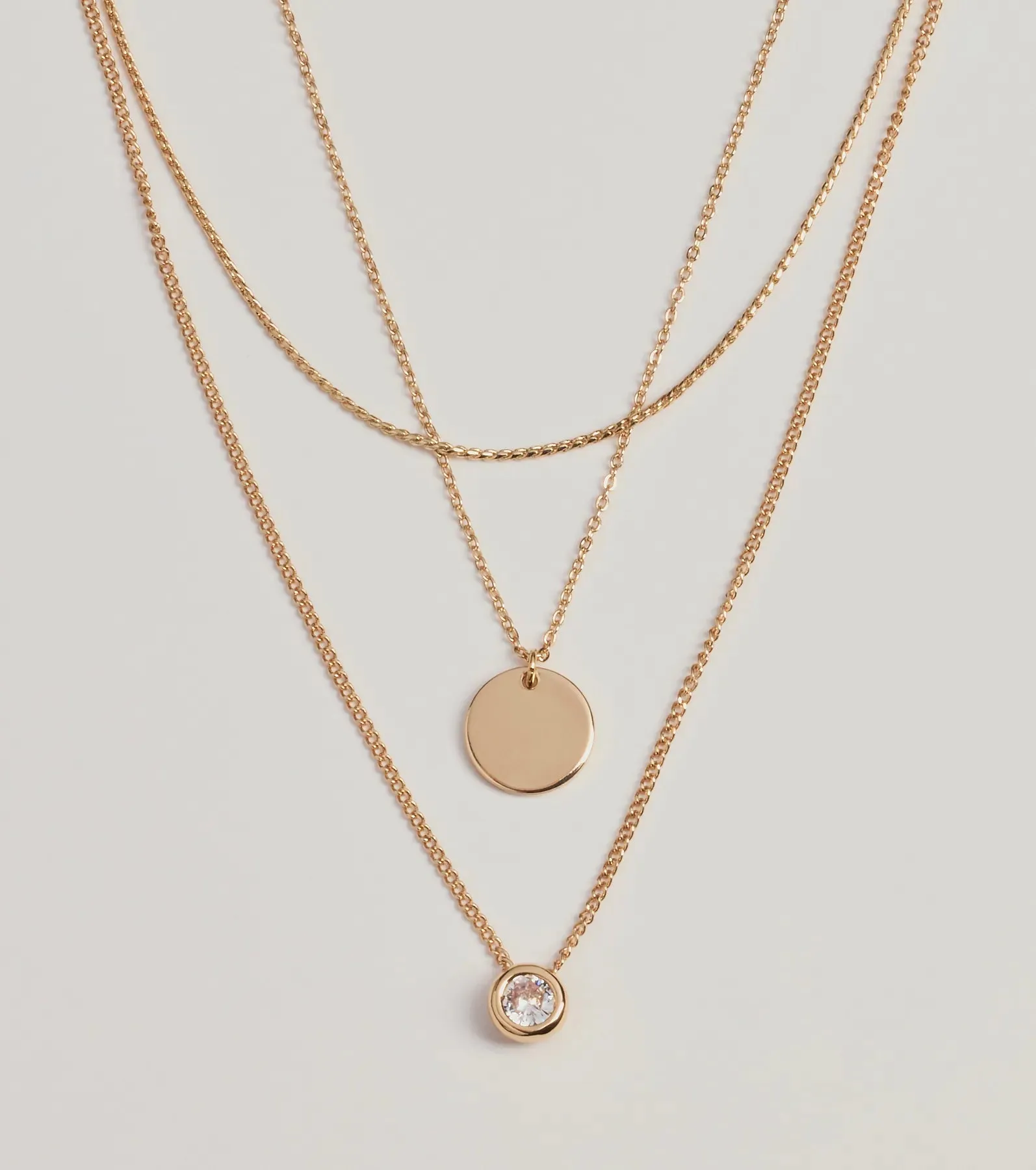 Fab Statement Layered Rhinestone Necklace Set sold by Windsor product image thumbnail 2