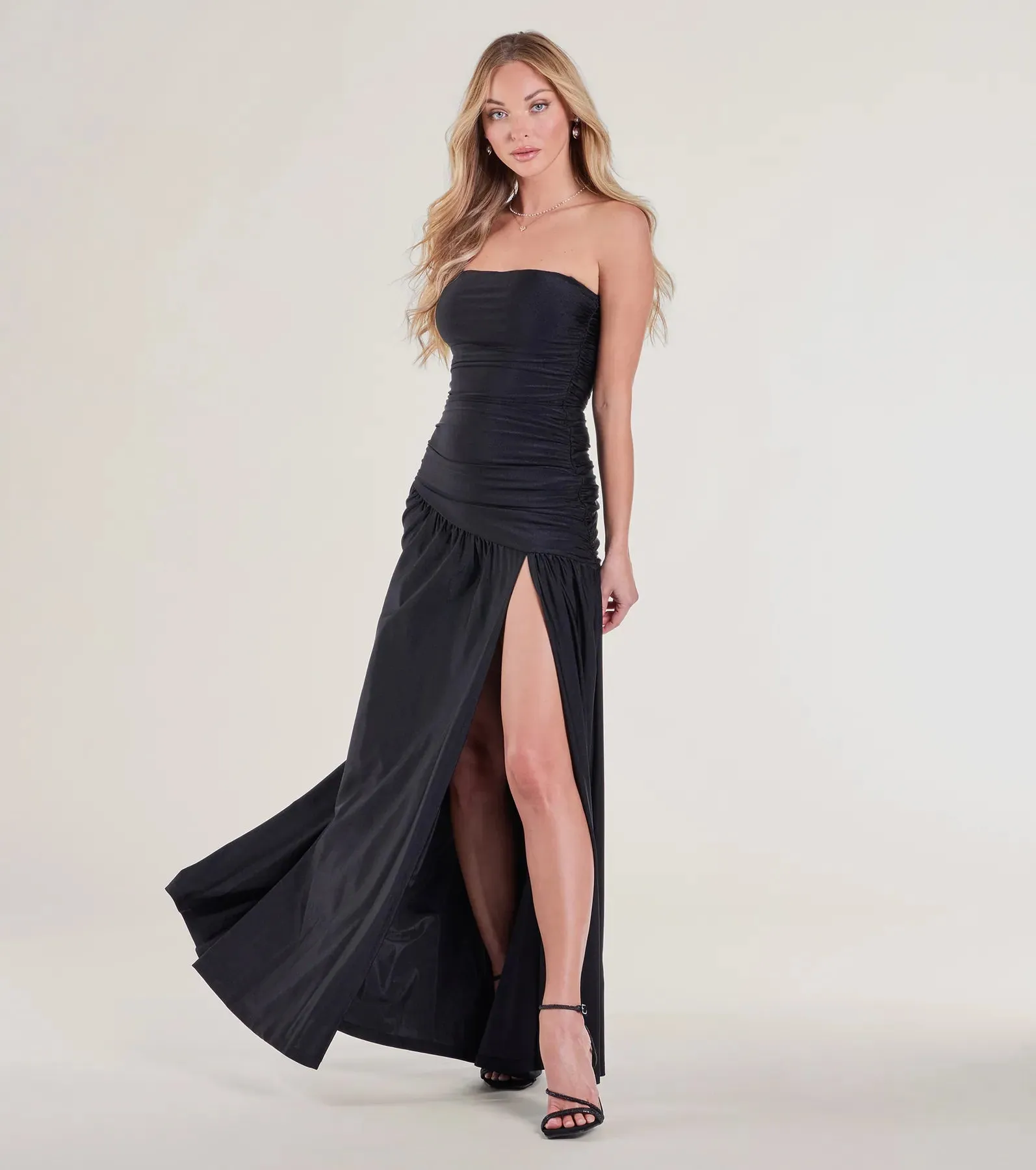 Lindsey Strapless Slit A-Line Formal Dress sold by Windsor product image thumbnail 4