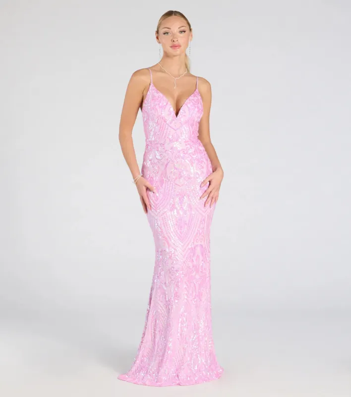 Kensie V-Neck Mermaid Sequin Formal Dress sold by Windsor