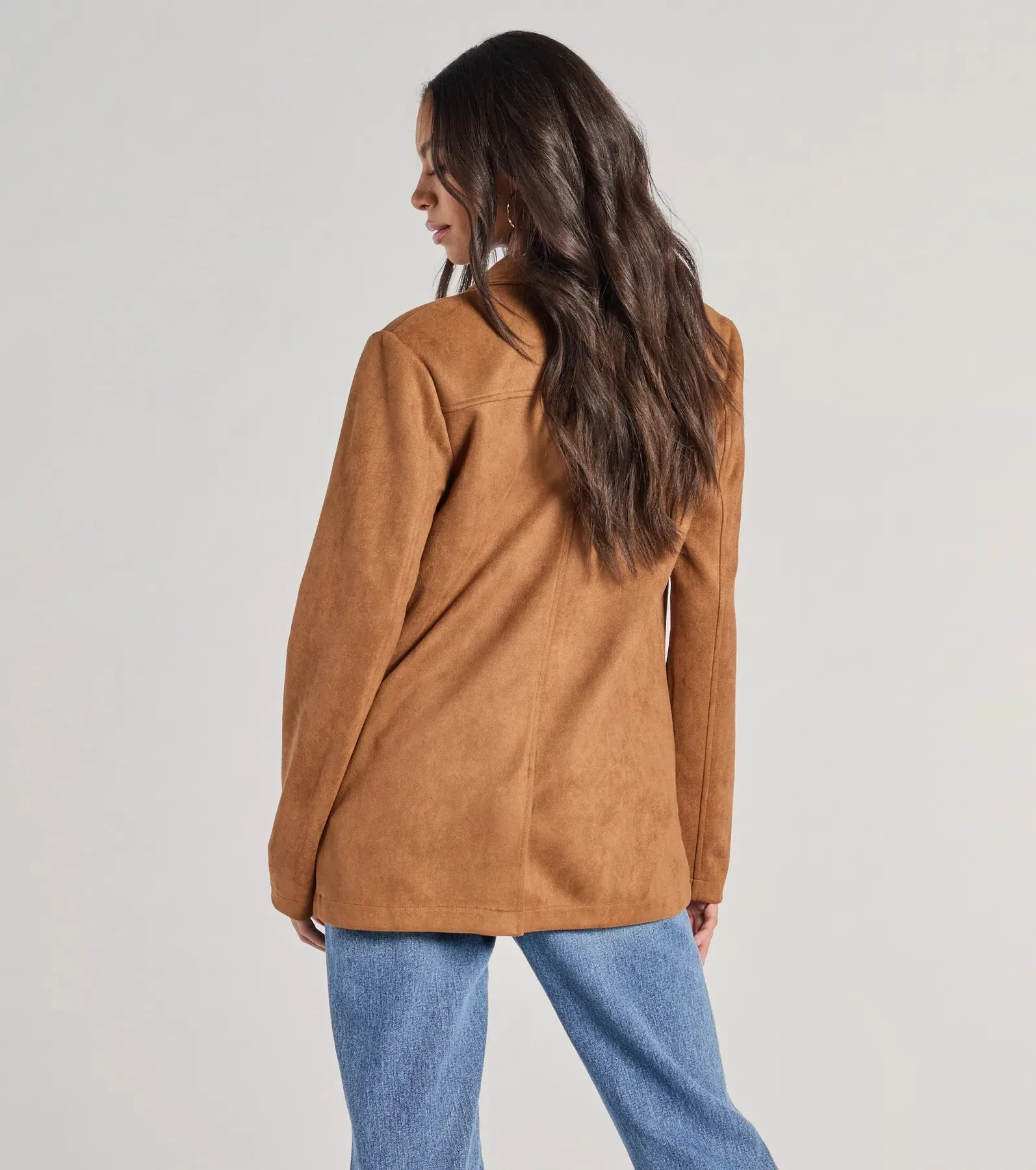 Seasonal Favorite Faux Suede Shacket sold by Windsor product image thumbnail 2