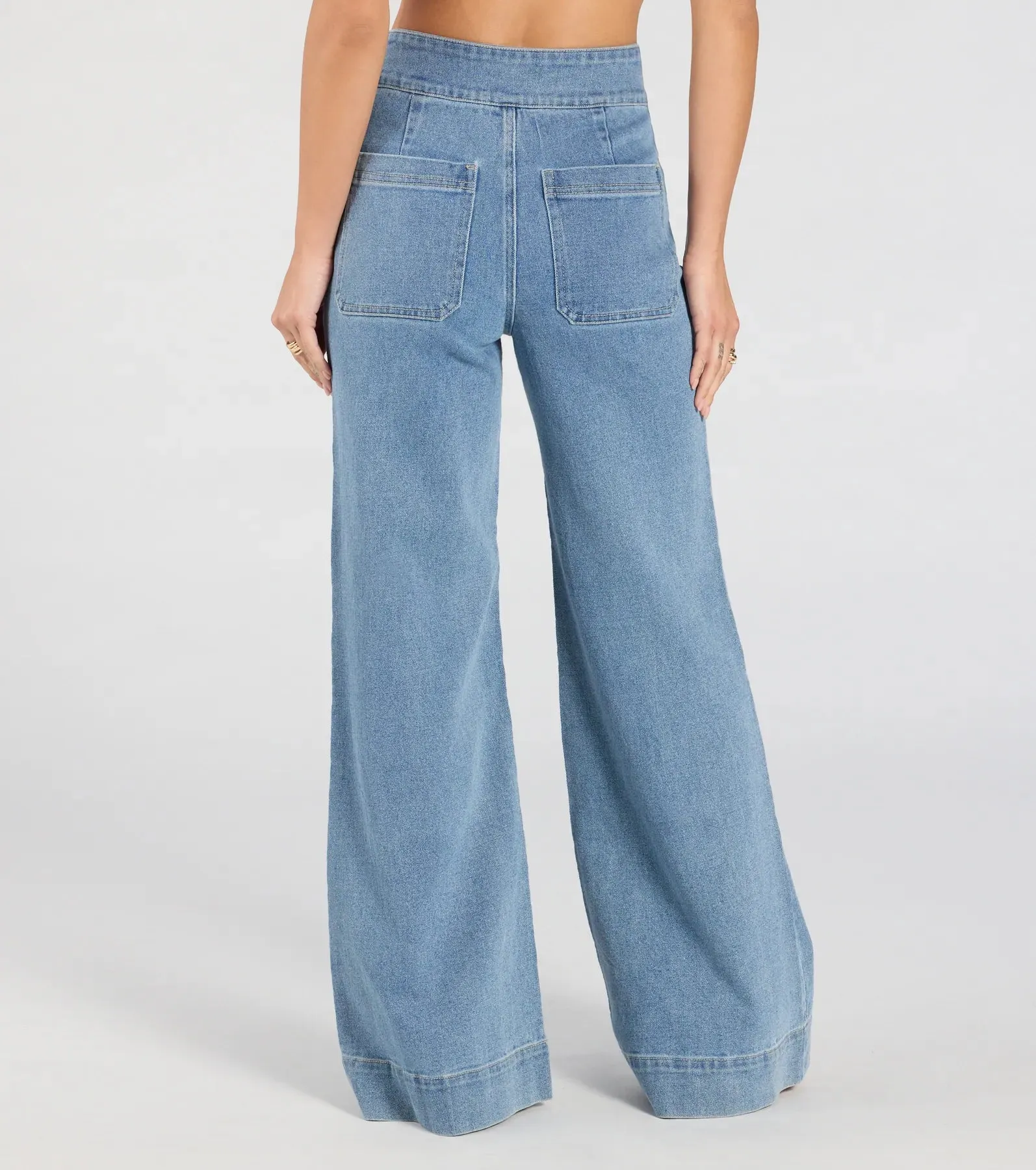 Extra Trendy High Rise Wide Leg Trouser Denim Jeans sold by Windsor product image thumbnail 3