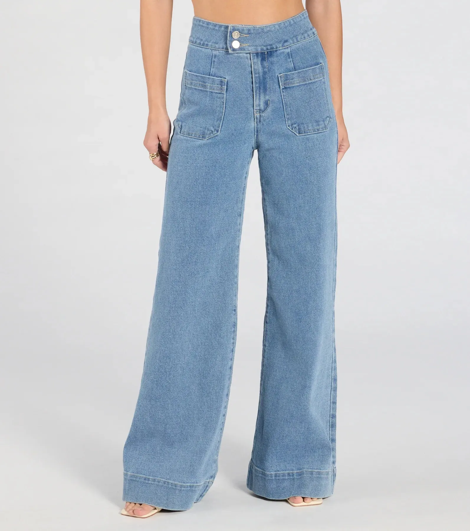 Extra Trendy High Rise Wide Leg Trouser Denim Jeans sold by Windsor product image thumbnail 2