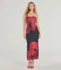 Impressive Blossom Strapless Floral Maxi Dress sold by Windsor
