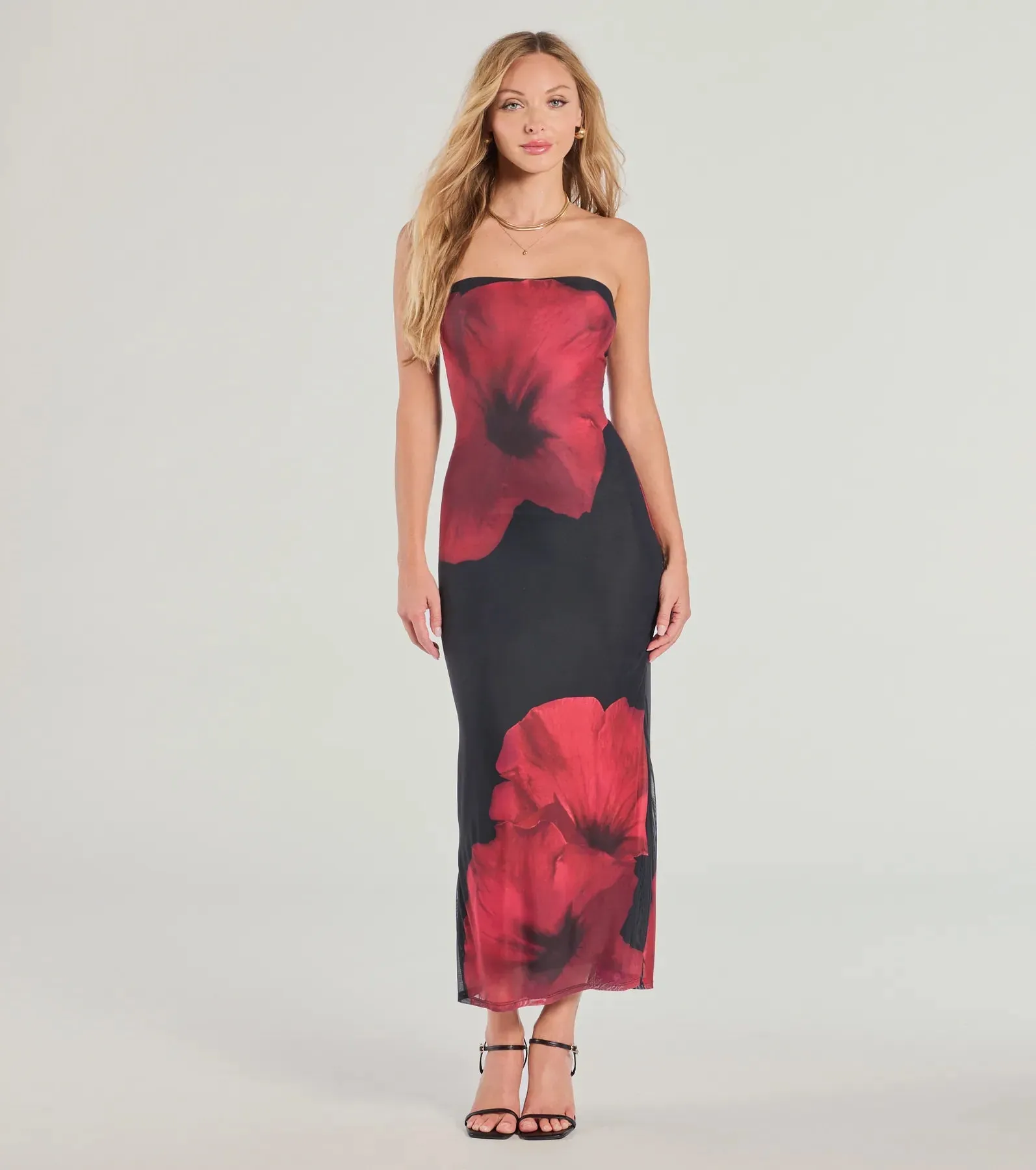 Impressive Blossom Strapless Floral Maxi Dress sold by Windsor