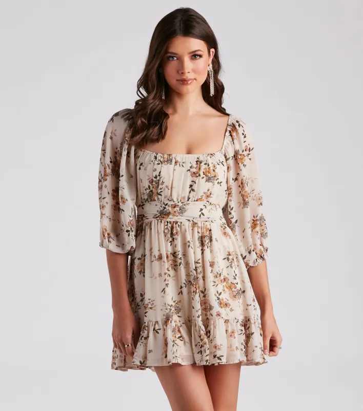 PLACEHOLDER - Sunday Girl Floral Chiffon Skater Dress sold by Windsor