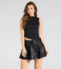 She's Irresistible Faux Leather A-Line Mini Skirt sold by Windsor