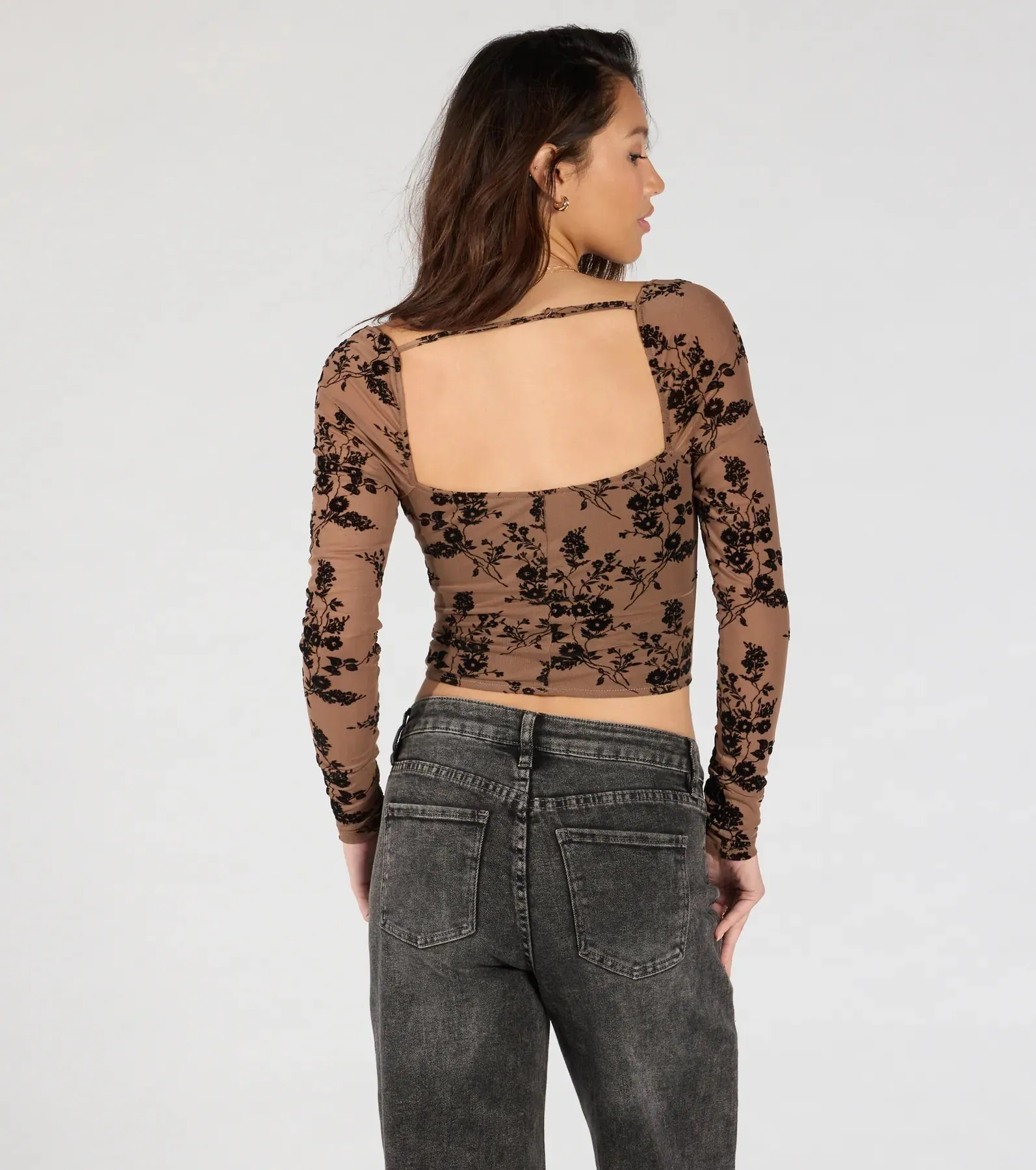 Certified Flirt Long Sleeve Corset Crop Top sold by Windsor product image thumbnail 2