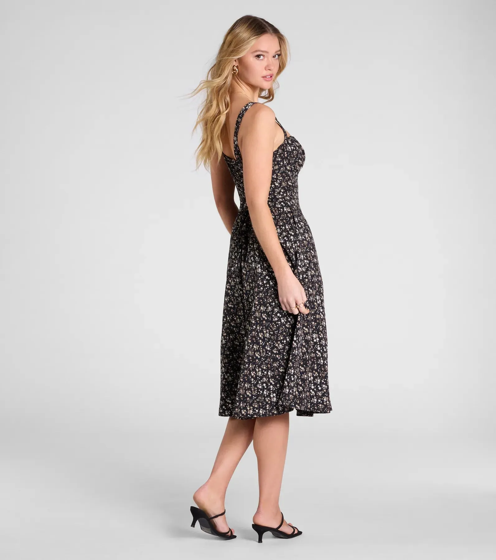 Thriving Blooms Corset Floral Slit Midi Dress sold by Windsor product image thumbnail 2