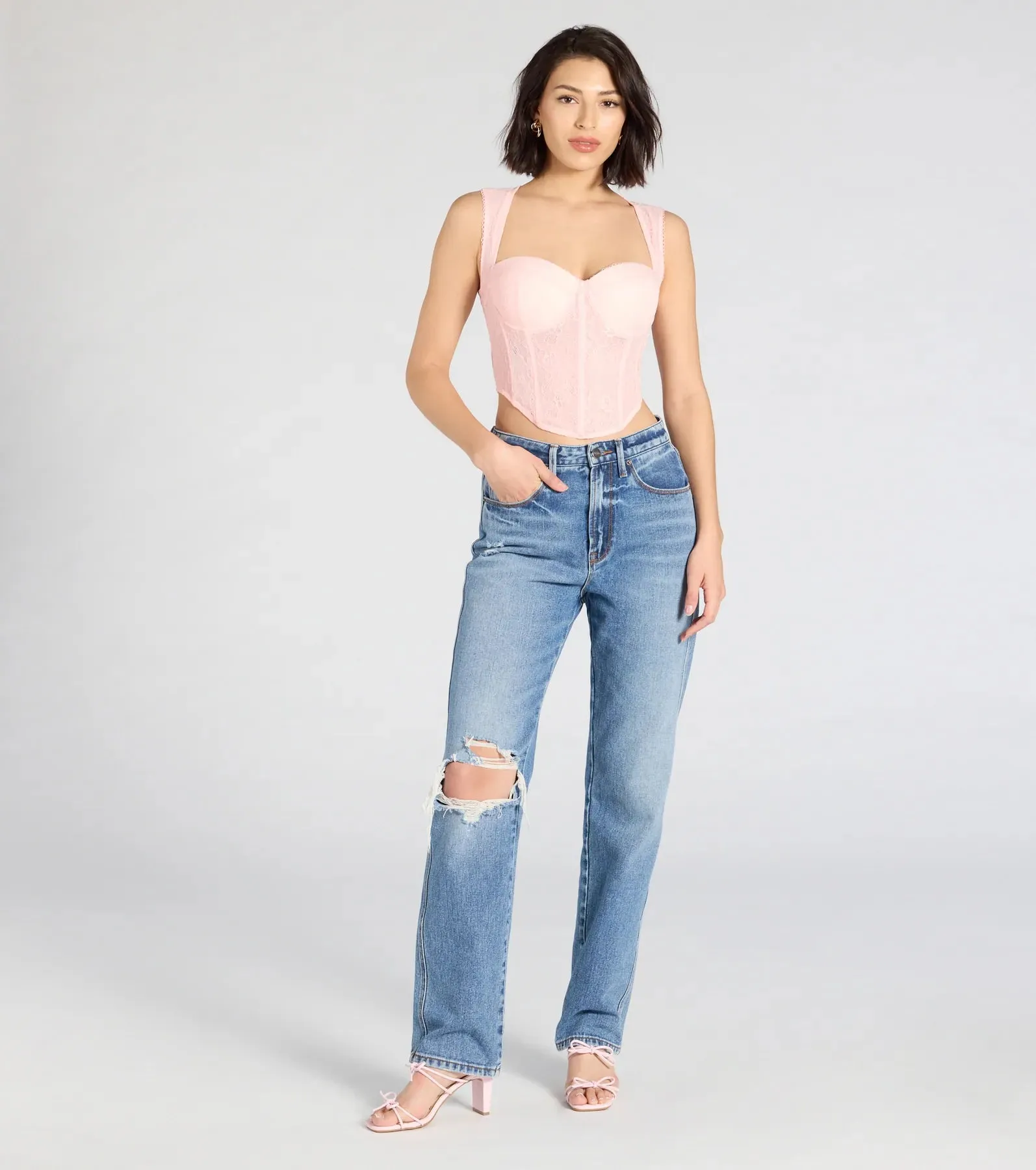 Make Hearts Flutter Lace Corset Top sold by Windsor product image thumbnail 3