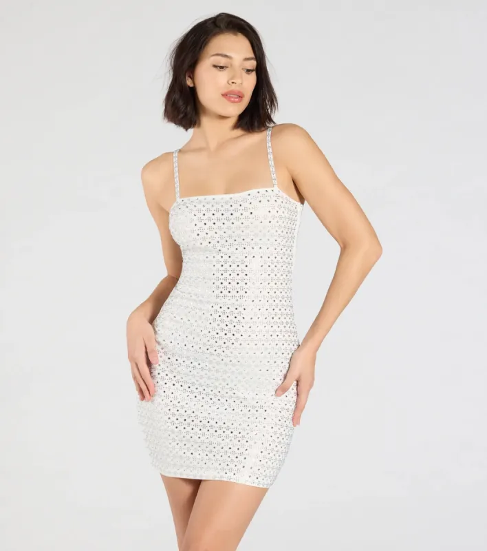 Farah Strappy Back Rhinestone Mini Dress sold by Windsor