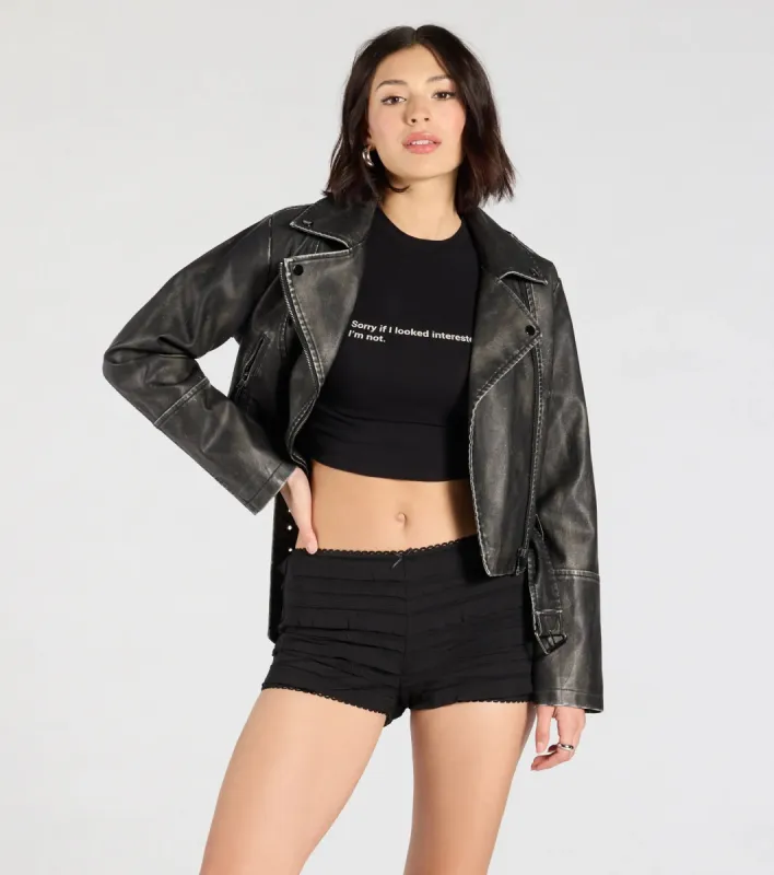 Flirty Vibes Ruffled Knit Hot Shorts sold by Windsor