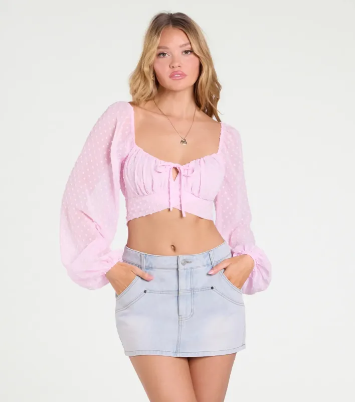 Favorite Babe Tie-Back Polka Dot Crop Top sold by Windsor