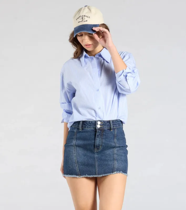 Cute Expectation Mid-Rise Denim Mini Skirt sold by Windsor