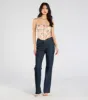 Floral Aesthetic Lace-Up Satin Corset Top sold by Windsor