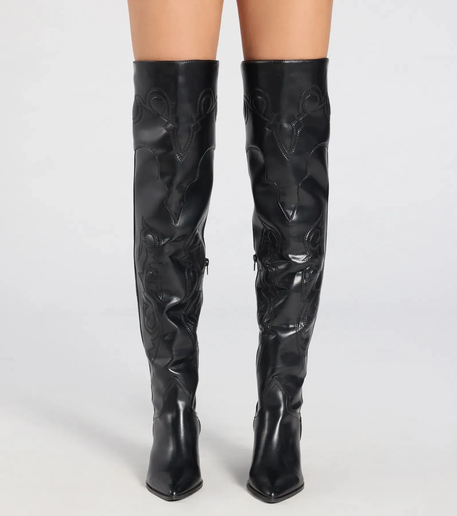 Sleek Western Vibe Thigh High Cowboy Boots sold by Windsor product image thumbnail 2
