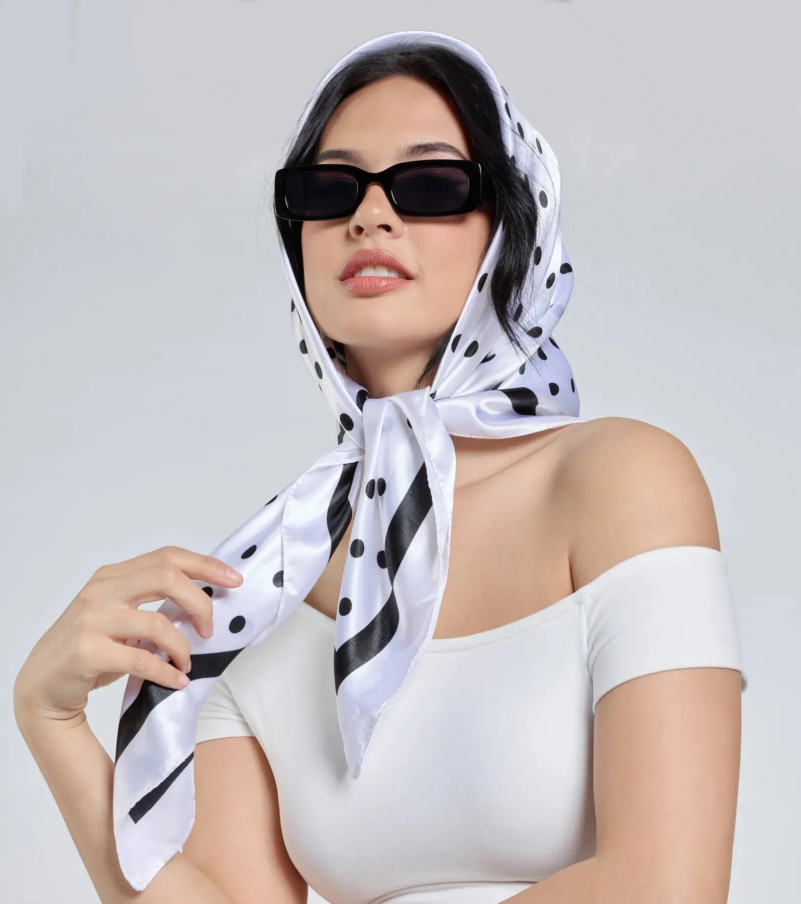 Dotted Darling Polka Dot Satin Scarf sold by Windsor