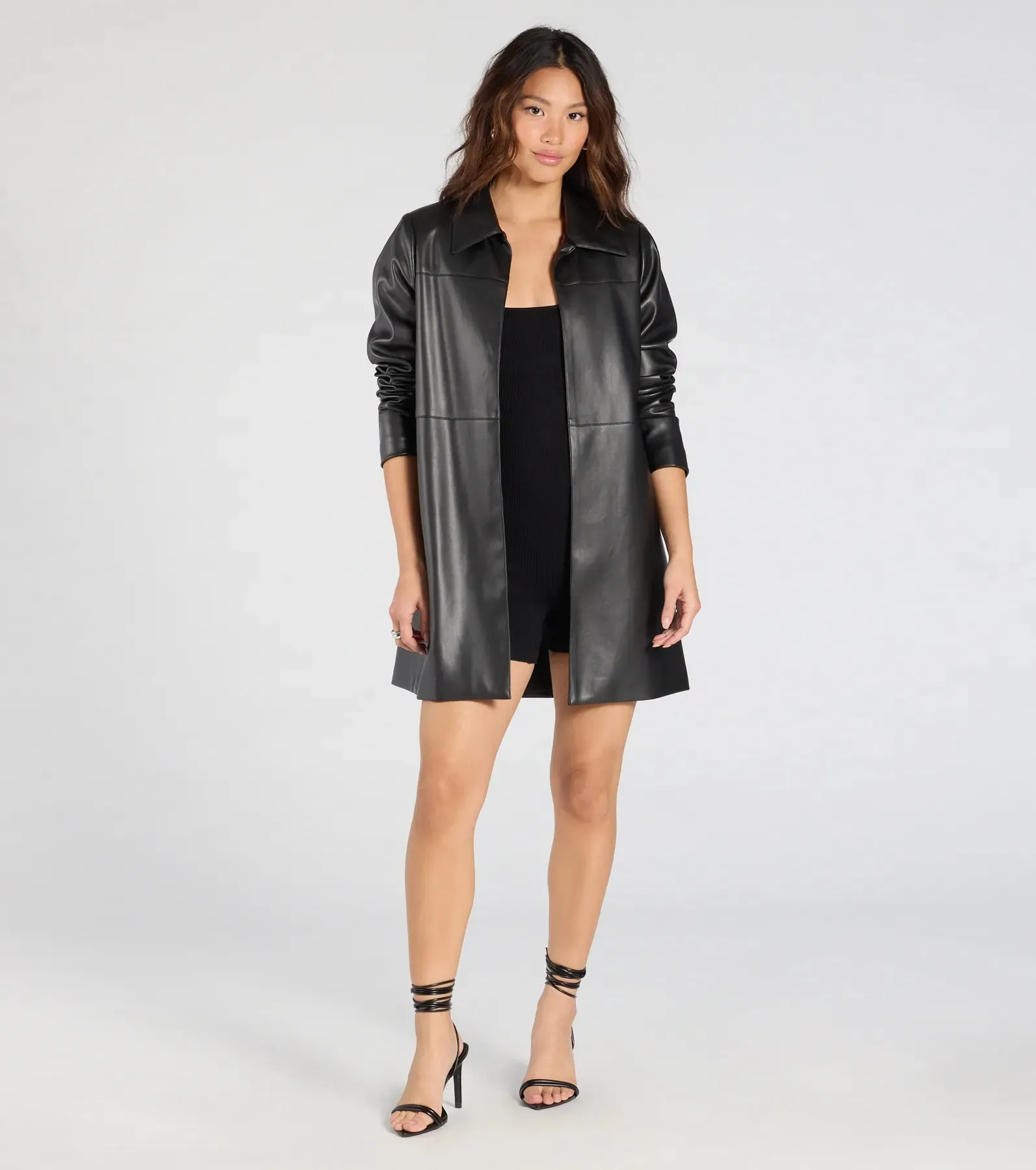 Effortlessly Sleek Faux Leather Oversized Blazer sold by Windsor product image thumbnail 3