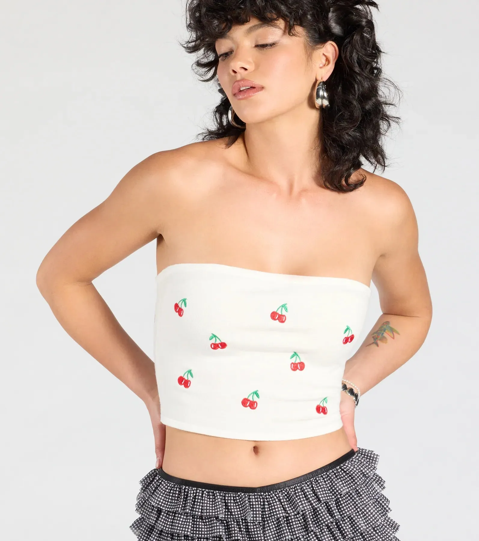 Cute Pickings Cherry Embroidered Tube Top sold by Windsor product image thumbnail 4