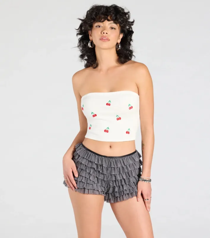 Cute Pickings Cherry Embroidered Tube Top sold by Windsor