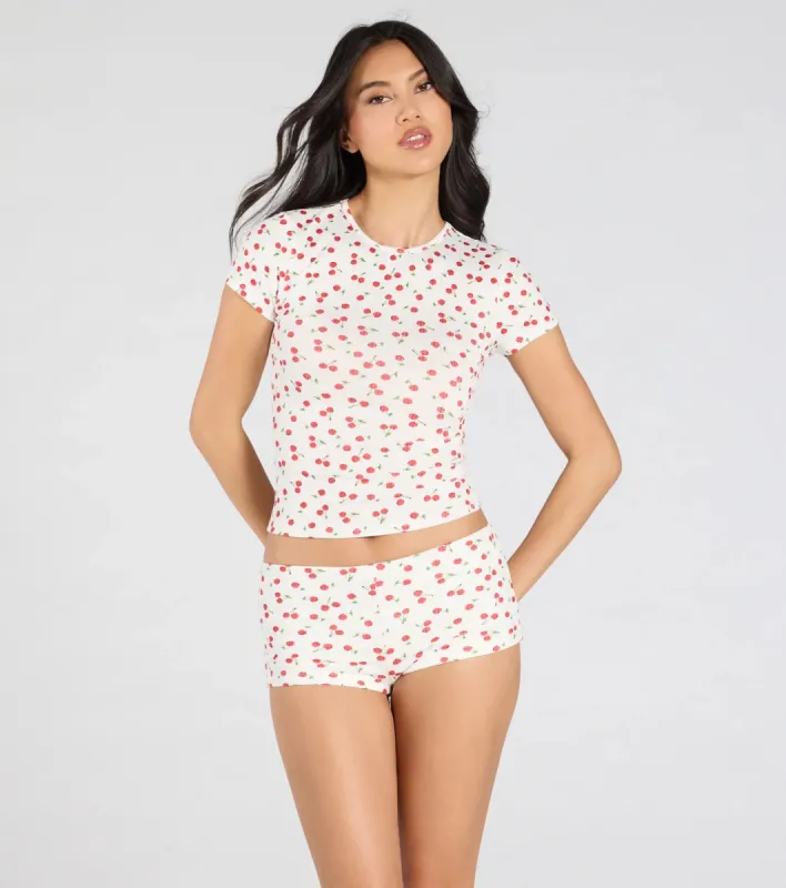 So Juicy Cherry Print Pajama Shorts sold by Windsor