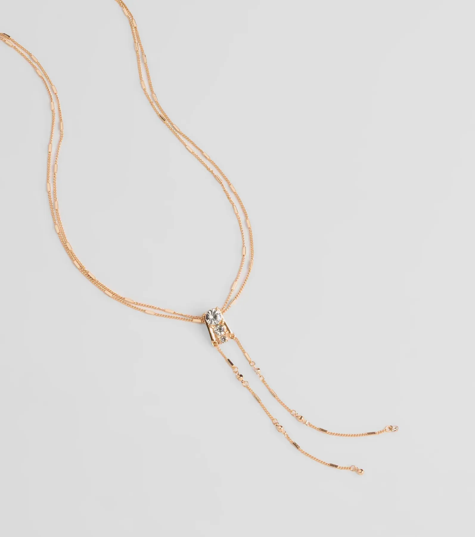 Simply Sweet Rhinestone Charm Layered Necklace sold by Windsor product image thumbnail 2