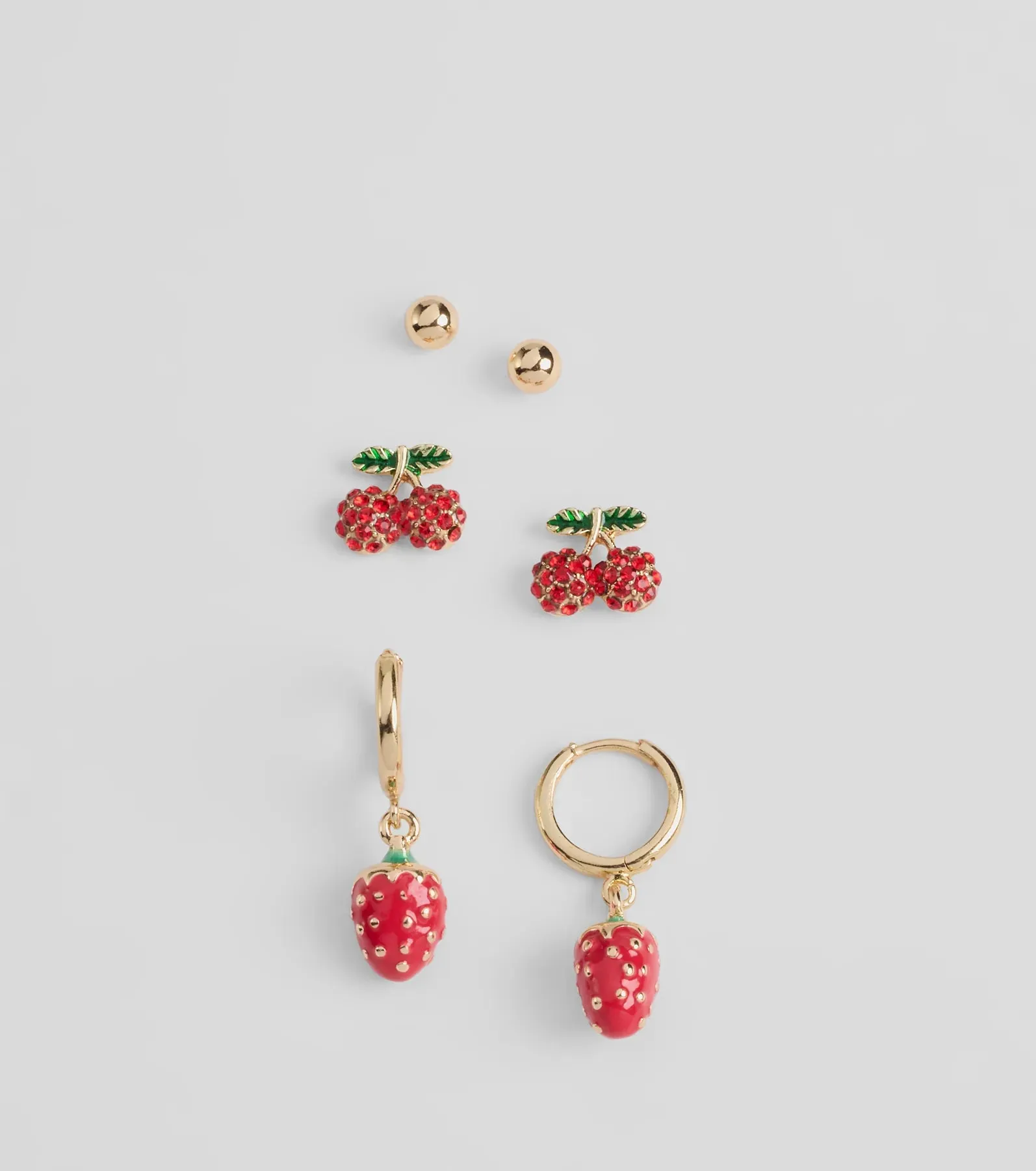 Fruity Delight Three-Pack Earrings Set sold by Windsor