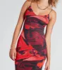 Stunning One V-Neck Abstract Midi Dress sold by Windsor
