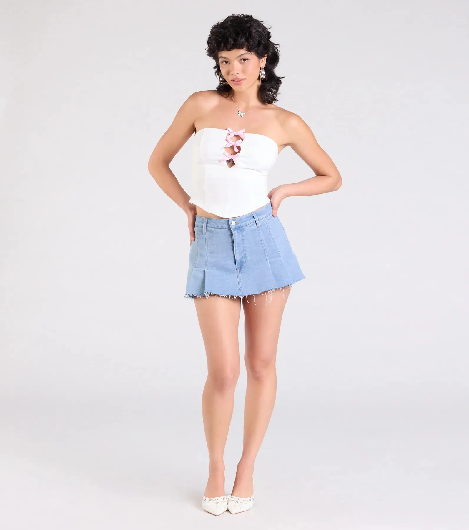 Lookin' Cute Bow-Trim Cutout Top sold by Windsor product image thumbnail 3
